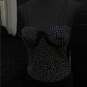 Haute Monde Black Studded Bodysuit